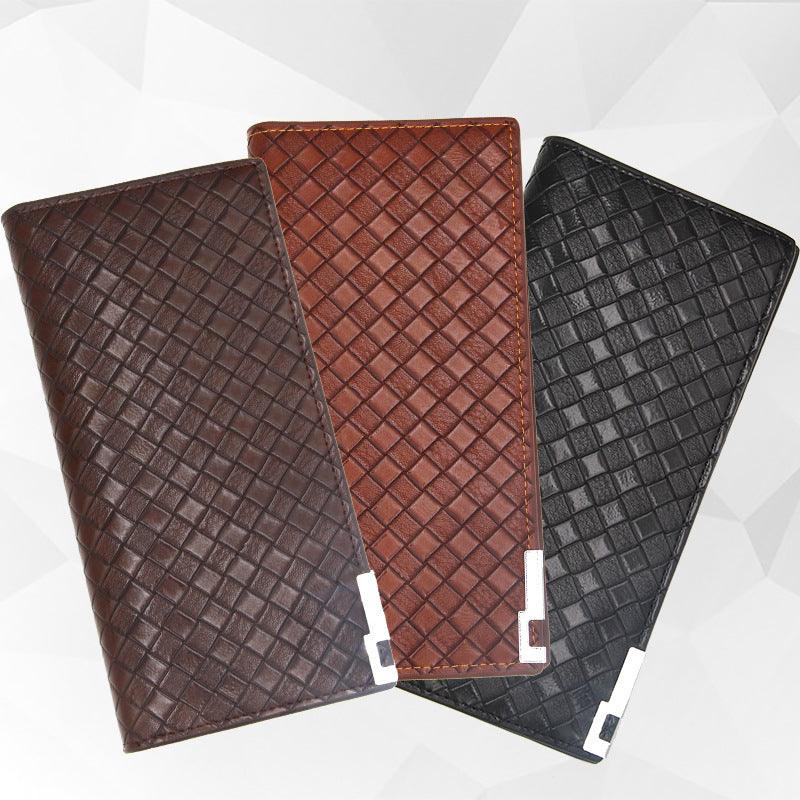Newthin long men wallet manufacturers direct sales of large capacity multi-functional business woven PU Wallet - melvincucci
