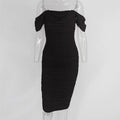 Off Shoulder Pleated White Long Dress Women Strapl - melvincucci
