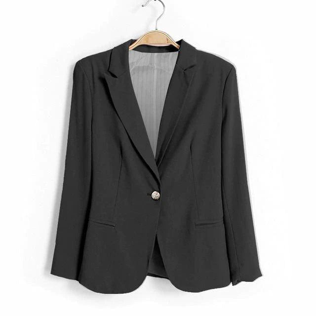 Office Ladies Black Formal Blazer Women Work Suit - melvincucci