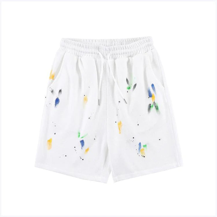 Oil Painting Painted Graffiti Casual Shorts Men And Women Loose Trend Sports Pants Summer Five-Point Pants - melvincucci