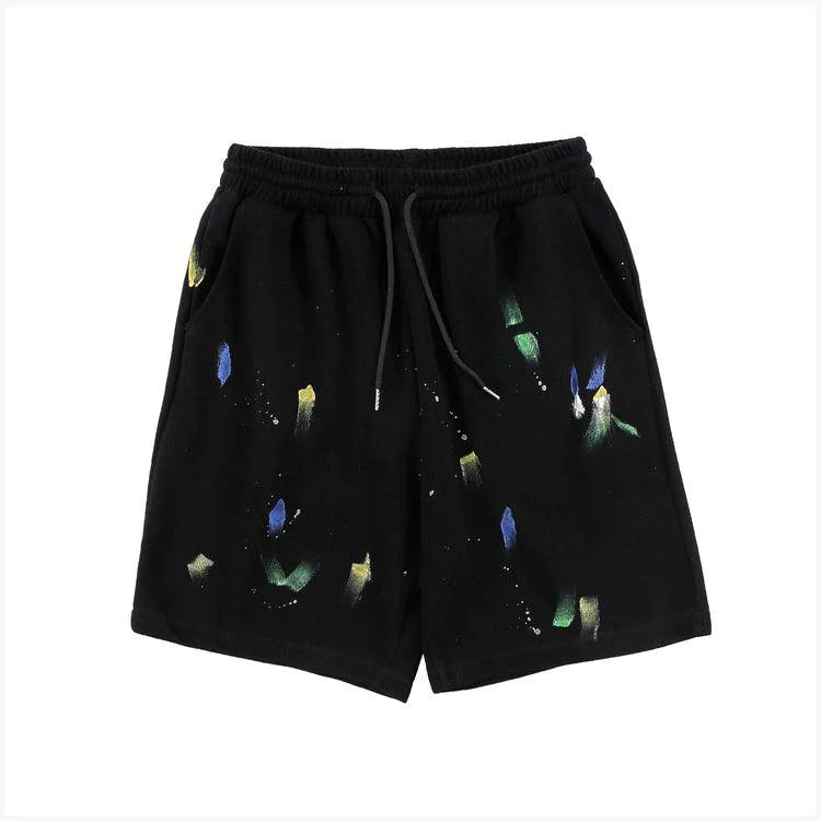 Oil Painting Painted Graffiti Casual Shorts Men And Women Loose Trend Sports Pants Summer Five-Point Pants - melvincucci
