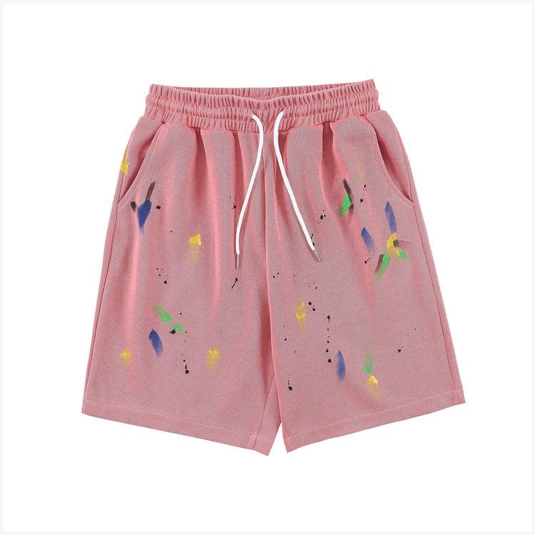 Oil Painting Painted Graffiti Casual Shorts Men And Women Loose Trend Sports Pants Summer Five-Point Pants - melvincucci