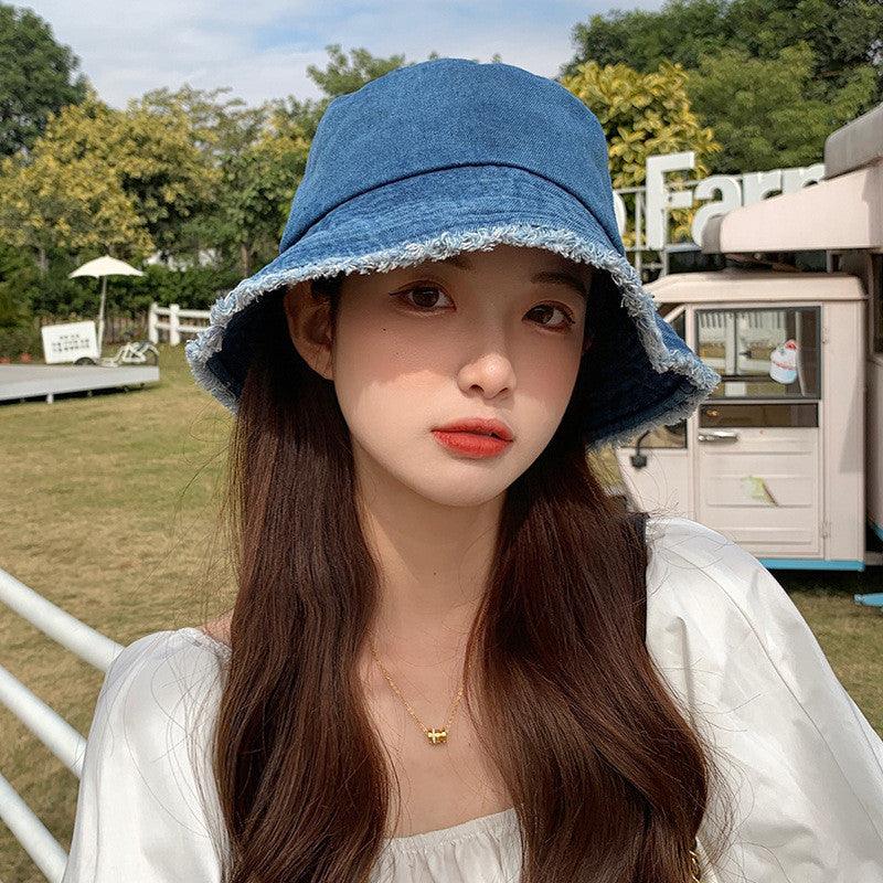Old Washed Denim Fisherman Hat Women Casual Fashion All-match - melvincucci