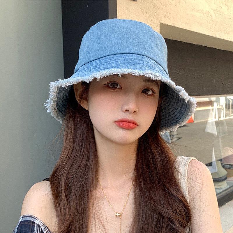Old Washed Denim Fisherman Hat Women Casual Fashion All-match - melvincucci