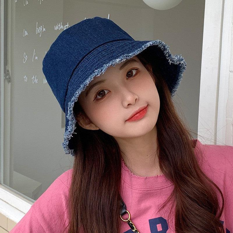 Old Washed Denim Fisherman Hat Women Casual Fashion All-match - melvincucci