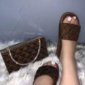 One Word Outer Wear Plaid Sandals And Slippers Plaid Shoe Bag - melvincucci