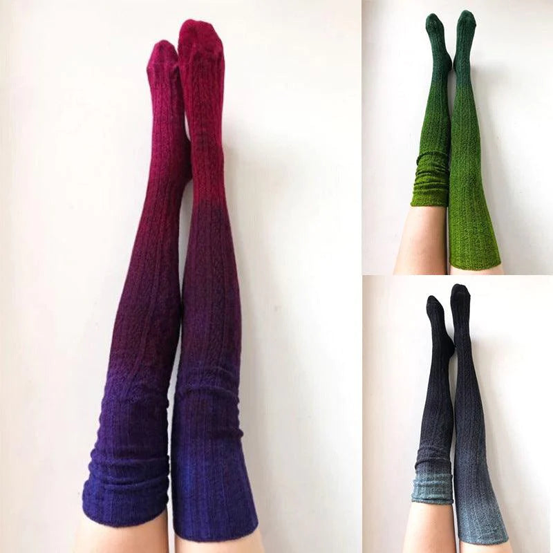 Over The Knee Pile Of Socks Knit Socks Women - melvincucci