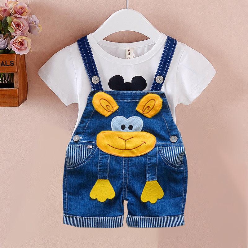 Pants Children's Jumpsuit Baby Suspenders Denim Shorts Men And Women - melvincucci