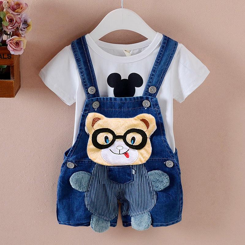 Pants Children's Jumpsuit Baby Suspenders Denim Shorts Men And Women - melvincucci
