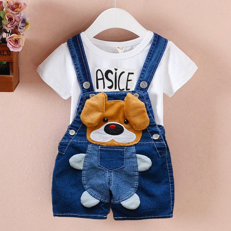 Pants Children's Jumpsuit Baby Suspenders Denim Shorts Men And Women - melvincucci