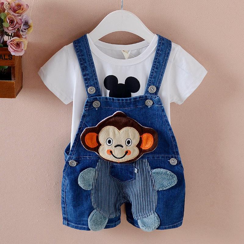 Pants Children's Jumpsuit Baby Suspenders Denim Shorts Men And Women - melvincucci