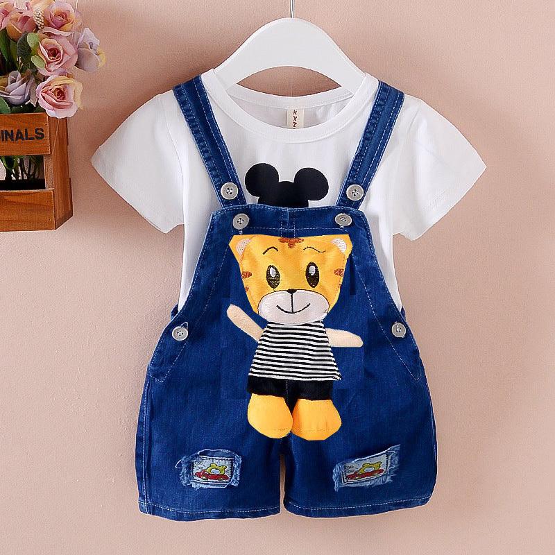 Pants Children's Jumpsuit Baby Suspenders Denim Shorts Men And Women - melvincucci