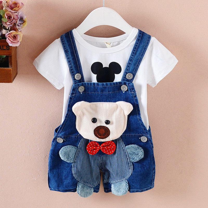 Pants Children's Jumpsuit Baby Suspenders Denim Shorts Men And Women - melvincucci