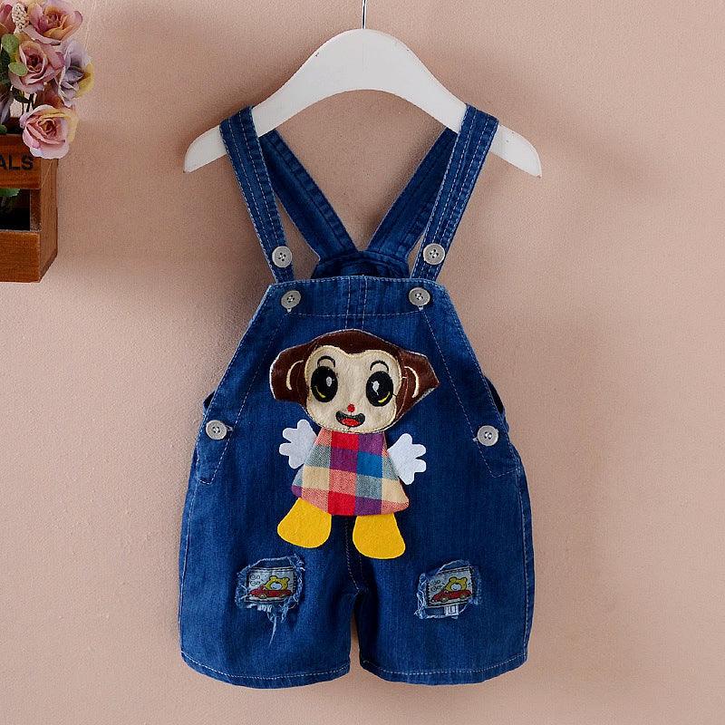 Pants Children's Jumpsuit Baby Suspenders Denim Shorts Men And Women - melvincucci
