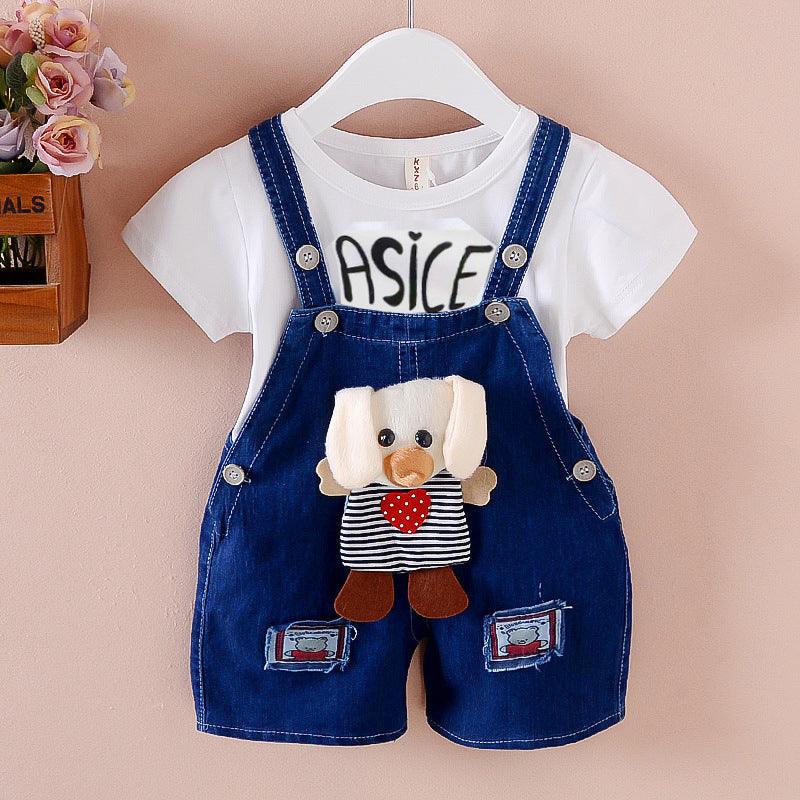 Pants Children's Jumpsuit Baby Suspenders Denim Shorts Men And Women - melvincucci