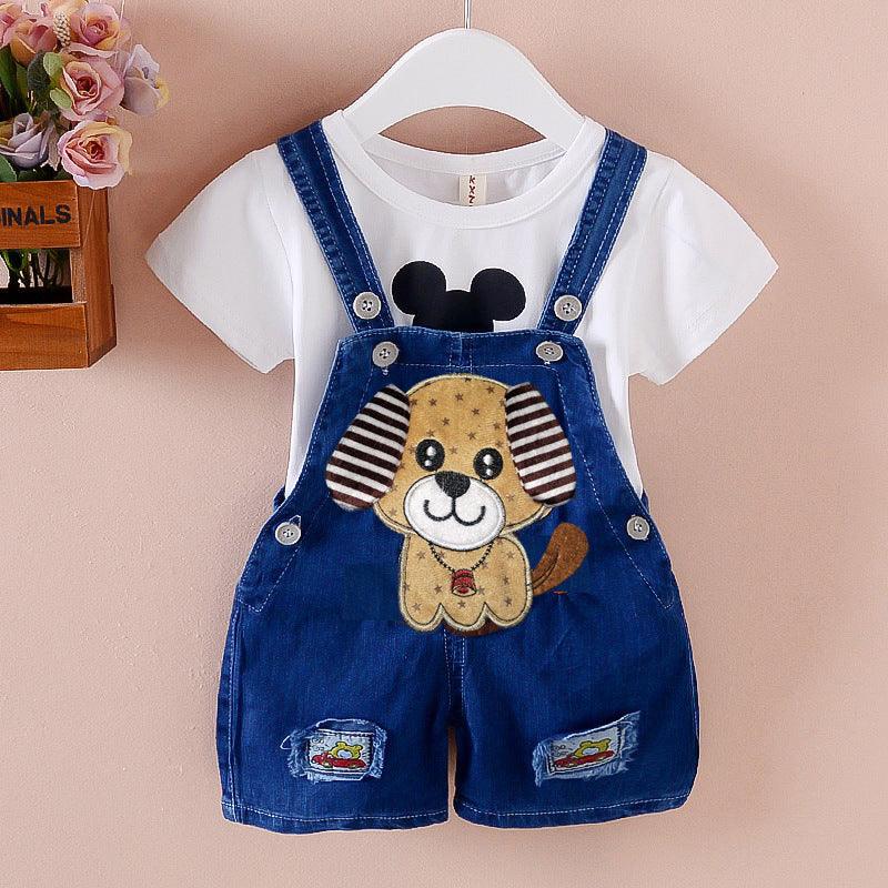 Pants Children's Jumpsuit Baby Suspenders Denim Shorts Men And Women - melvincucci