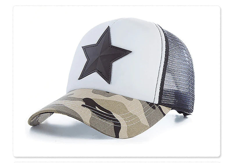 Pentagram Baseball Cap Camouflage Sun Hat Casual Hat Sun Hat Korean Men and Women Cap - melvincucci