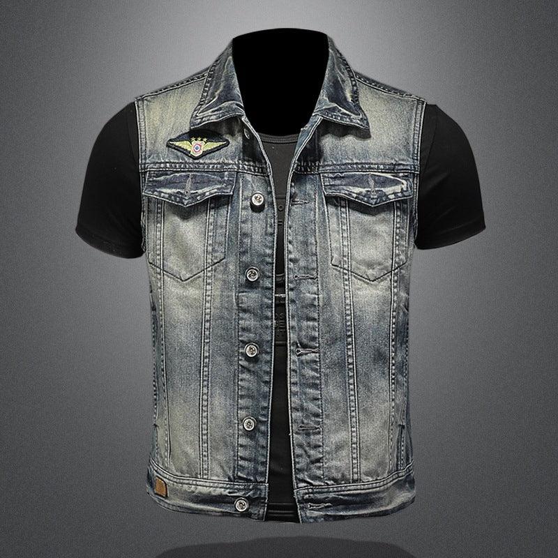 Personalized Denim Vest Men Plus Size Vest - melvincucci