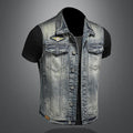 Personalized Denim Vest Men Plus Size Vest - melvincucci