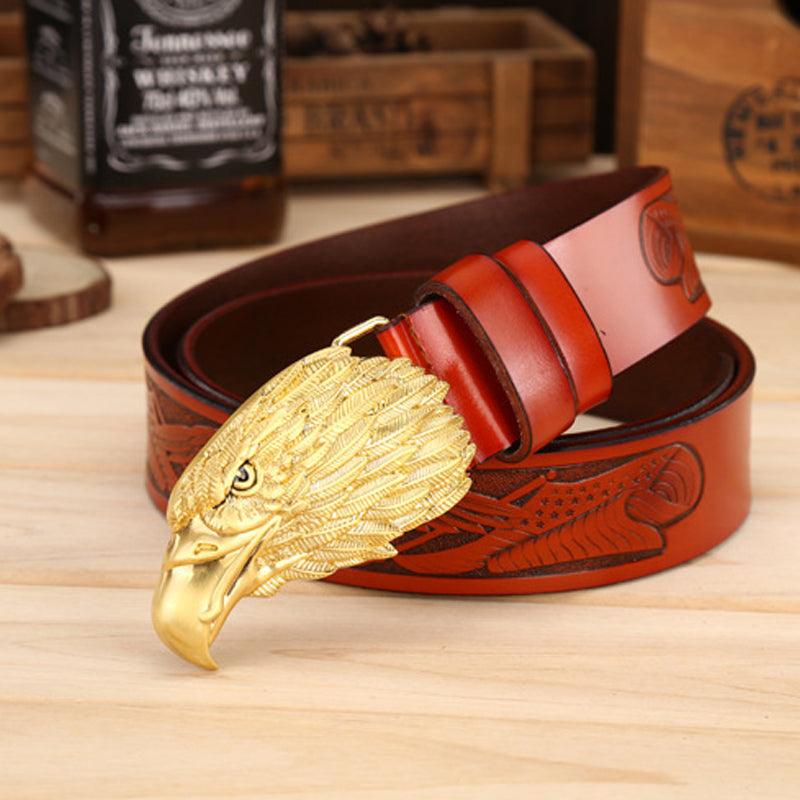 Personalized Eagle Head Buckle Men's Belt - melvincucci