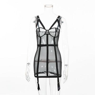 Perspective strap dress - melvincucci