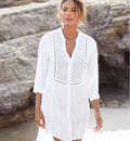 Plaid mesh button shirt beachwear - melvincucci