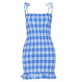 Plaid pleated dress with halter strap - melvincucci