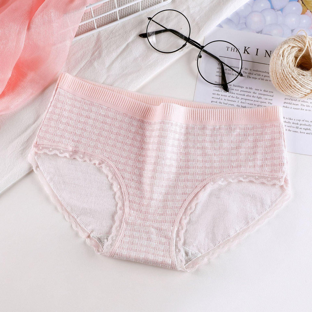 Plaid Printed Cotton Underwear For Women - melvincucci