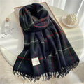 Plaid Scarf Warm And Fashionable Tassels - melvincucci