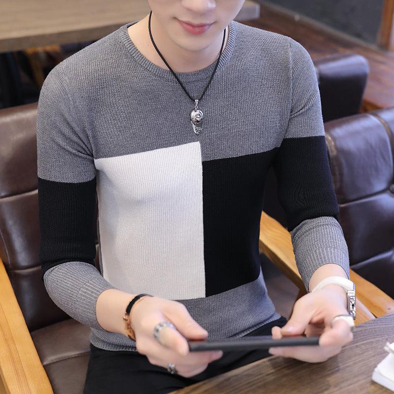 Plaid Slim-Fit Trendy Handsome Clothes Base Knitwear - melvincucci