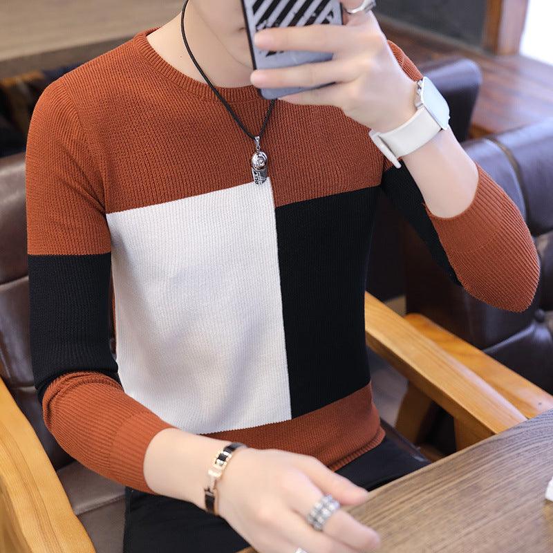 Plaid Slim-Fit Trendy Handsome Clothes Base Knitwear - melvincucci