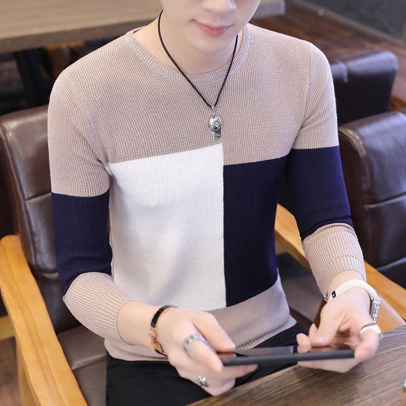 Plaid Slim-Fit Trendy Handsome Clothes Base Knitwear - melvincucci