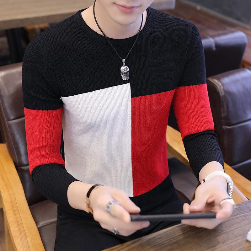 Plaid Slim-Fit Trendy Handsome Clothes Base Knitwear - melvincucci