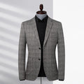 Plaid Suit Men Stretch Casual Slim Fit - melvincucci