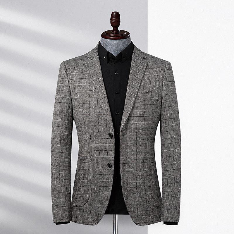 Plaid Suit Men Stretch Casual Slim Fit - melvincucci