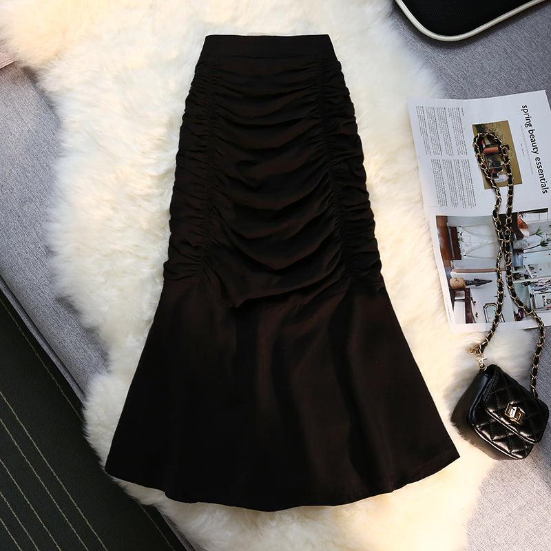 Pleated Slim Bag Hip Fishtail Skirt Women - melvincucci