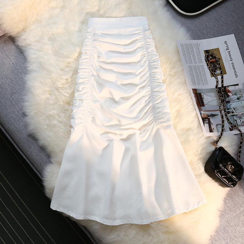 Pleated Slim Bag Hip Fishtail Skirt Women - melvincucci