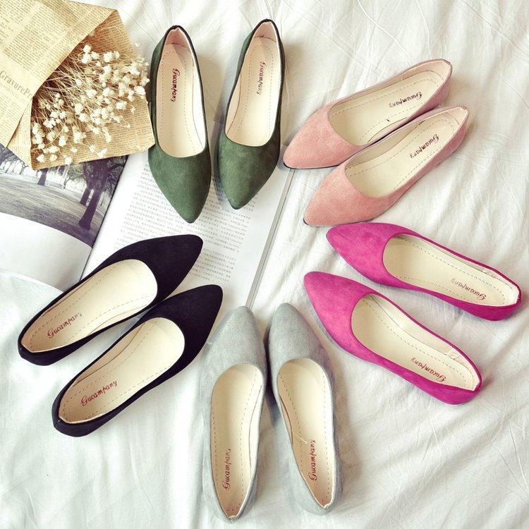 Pointed Toe Shoe Pump Suede Flat Shoe - melvincucci
