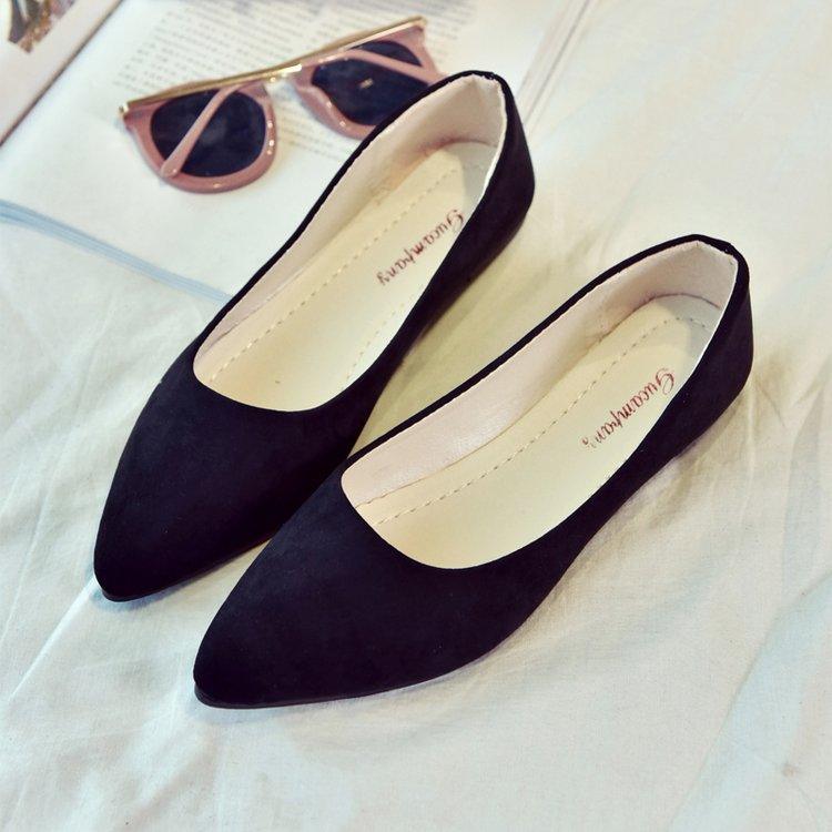Pointed Toe Shoe Pump Suede Flat Shoe - melvincucci