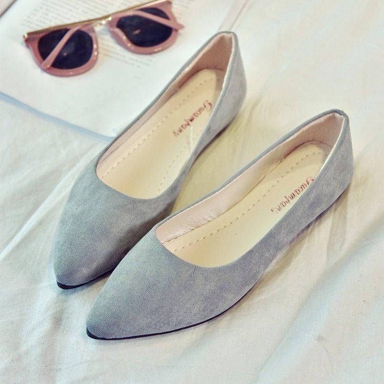 Pointed Toe Shoe Pump Suede Flat Shoe - melvincucci