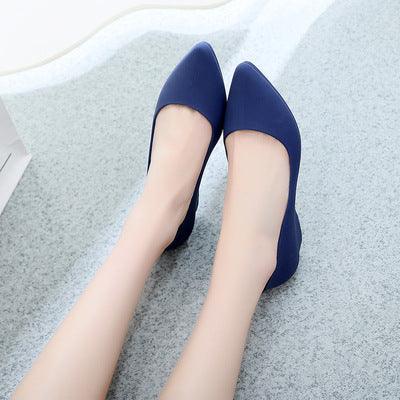 Pointed-toe single-shoe wedge soft-soled work shoes - melvincucci