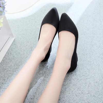 Pointed-toe single-shoe wedge soft-soled work shoes - melvincucci