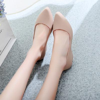 Pointed-toe single-shoe wedge soft-soled work shoes - melvincucci