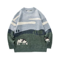 Popular logo Sweater Cow Prairie Couple Knitwear - melvincucci