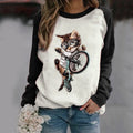 Printed Cat Long Sleeve T-Shirt Women - melvincucci