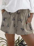 Printed Elastic High Waist Shorts Women - melvincucci