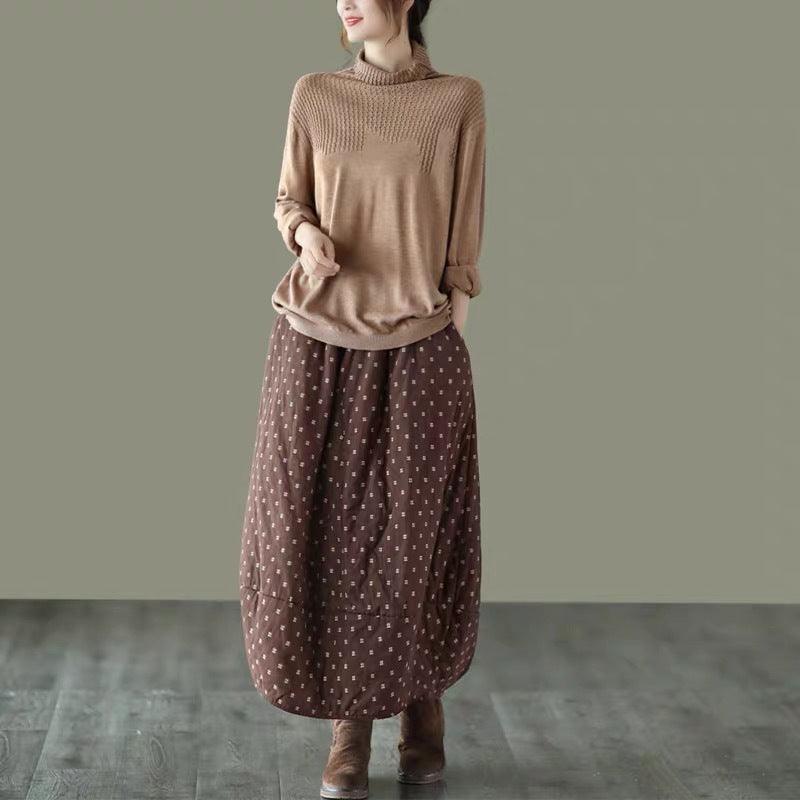 Printed Elastic Waist Plus Size Skirt Women - melvincucci