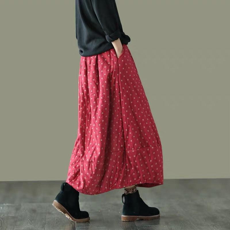 Printed Elastic Waist Plus Size Skirt Women - melvincucci