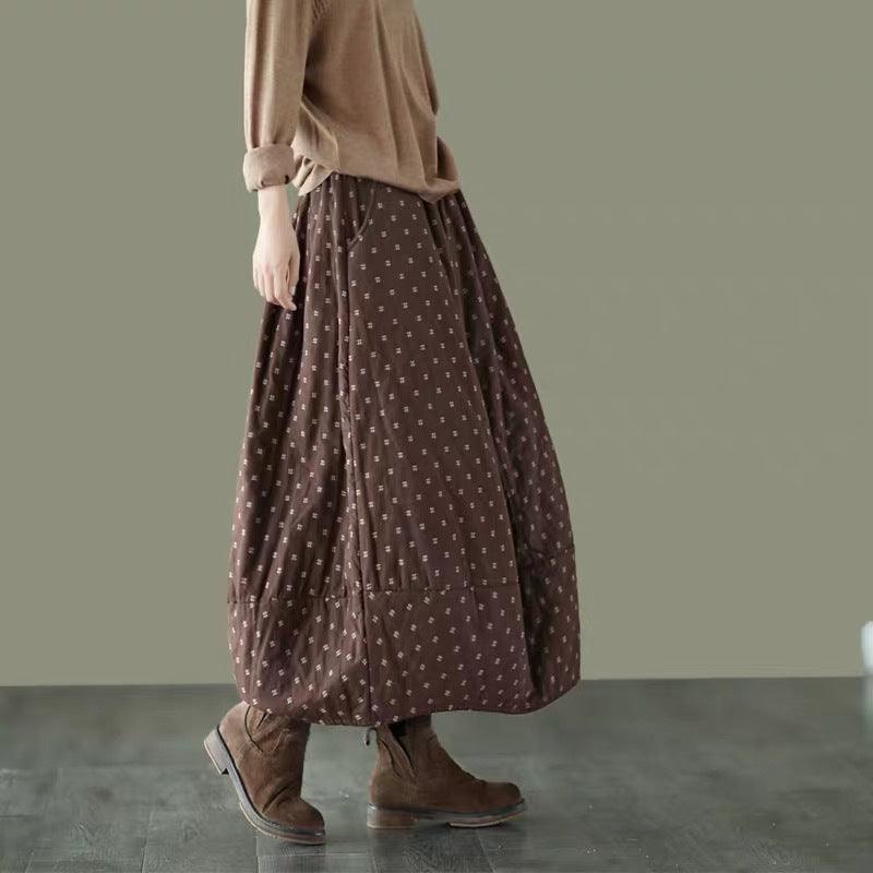 Printed Elastic Waist Plus Size Skirt Women - melvincucci
