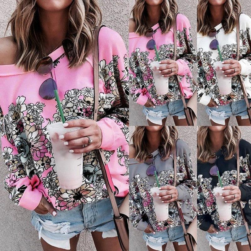Printed Long Sleeve Sweatshirt Jacket Women - melvincucci